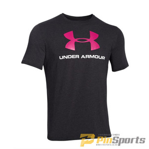 [Under Armour] 언더아머 UA 스포츠스타일 언더아머로고 반팔티셔츠615-003 블랙/핑크