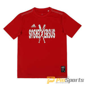 [ADIDAS] 아디다스 CX2251 KIDS 5T TYPO G 레귤러핏 키즈 티셔츠 (레드)