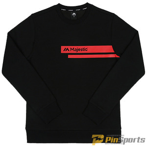 [Majestic] 마제스틱 쿠션지 포인트 맨투맨 티셔츠 ML173MCAMT004 블랙
