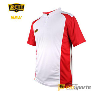 [ZETT] 제트 스포츠 하계 반팔 티셔츠 BOTK-725 화이트/레드
