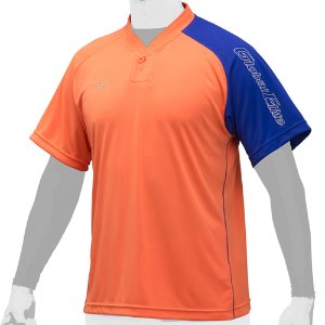 [MIZUNO] 미즈노 배색 반팔 베이스볼 하계티셔츠 5053 오렌지