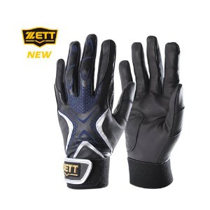 [ZETT] 제트 배색 로고 배팅장갑 BGK-307 블랙/블랙