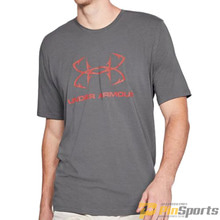 [Under Armour] 언더아머 UA 피쉬 훅 스포츠스타일 반팔 티셔츠 루즈핏 758-040 챠콜/오렌지