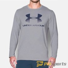 [Under Armour] 언더아머 루즈핏 UA 스포츠스타일 언더아머 로고 긴팔티셔츠 647-035 그레이/네이비