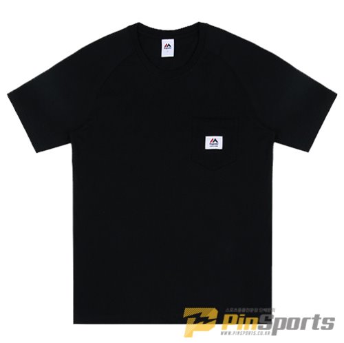 [Majestic] 마제스틱 포켓 로고 라운드 반팔 티셔츠 ML172MCATS003 블랙