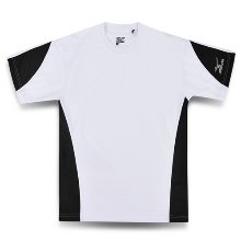 [MIZUNO] 미즈노 배색 로고 반팔 베이스볼 하계티셔츠 9009 화이트/블랙