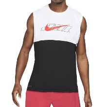 [NIKE] 나이키 로고 스판 프로 드라이핏 스포츠 클래쉬 민소매 티셔츠 2259-010 화이트/블랙